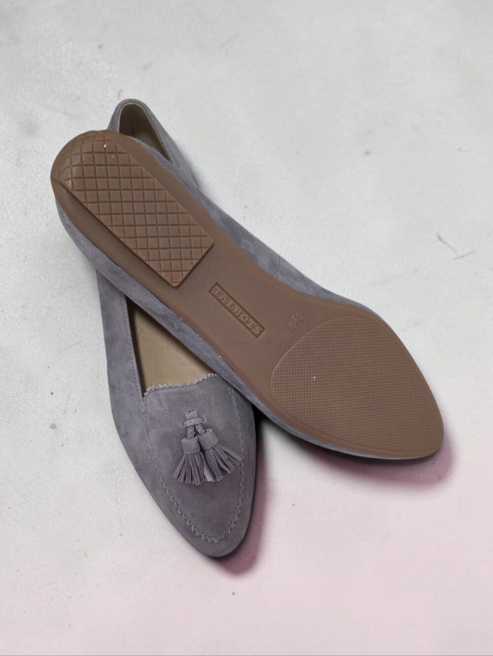 Talbots Gray Suede Tassel Loafers - Picture 4 of 4